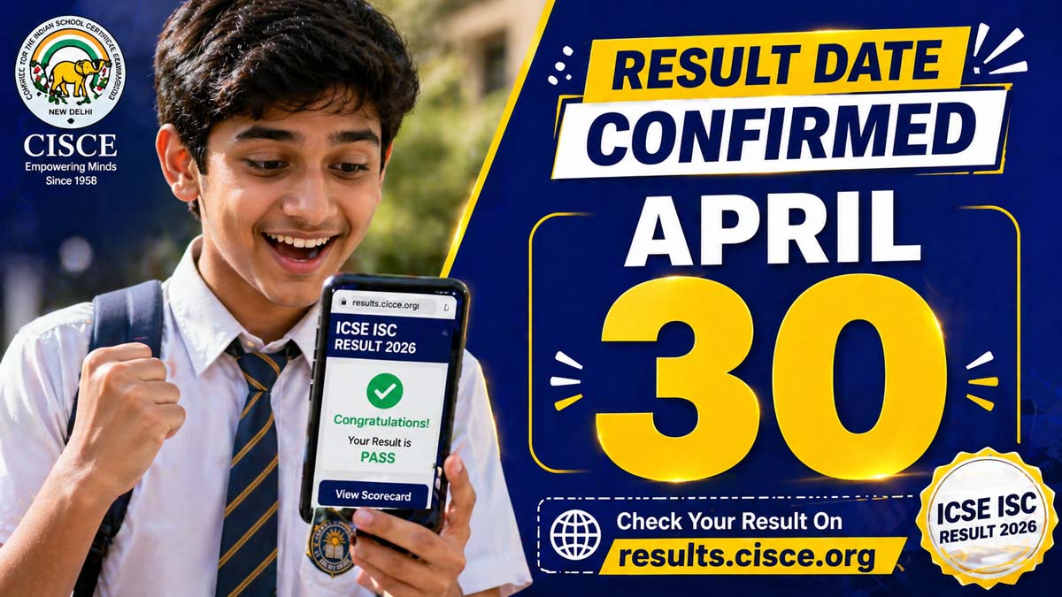 ICSE ISC Result 2026 expected date — student checking scorecard on phone via results.cisce.org