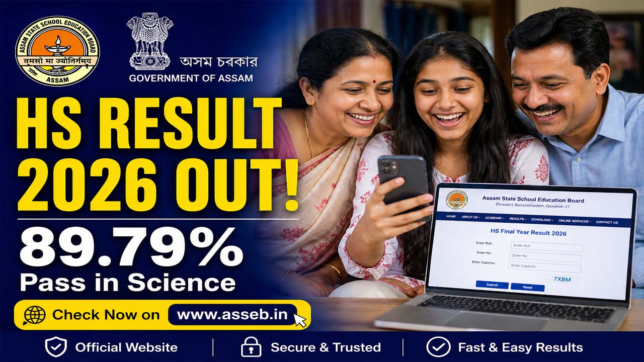 Students checking Assam HS Result 2026 online on the ASSEB official website.